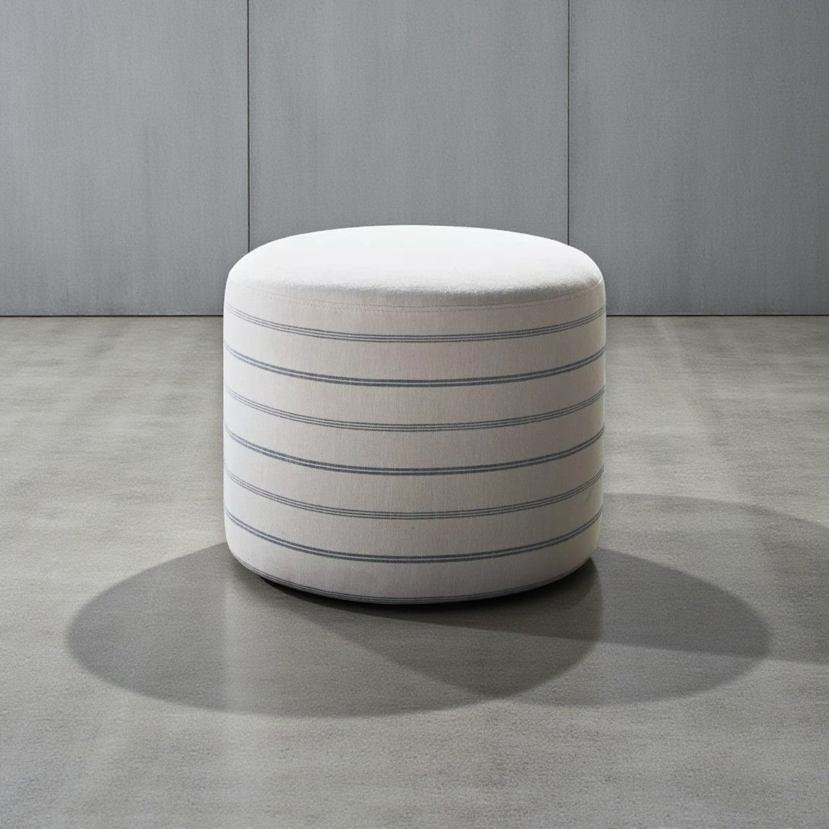 Upholstered Round Cube Ottoman – Soft Fabric Accent Seat - Yalz Store