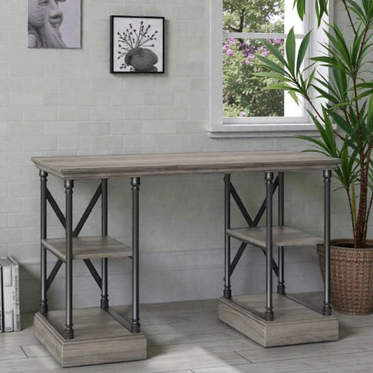 Conway Wood Writing Desk with Storage Gray - Threshold - Yalz Store