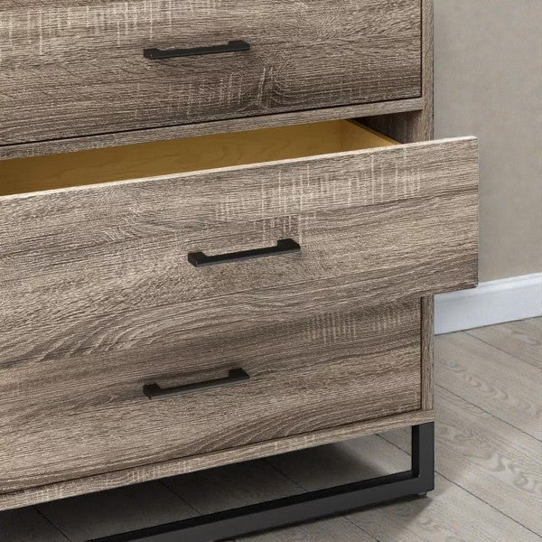 Mixed Material 3-Drawer Dresser – Light Gray Wash, Compact Modern Storage - Yalz Store