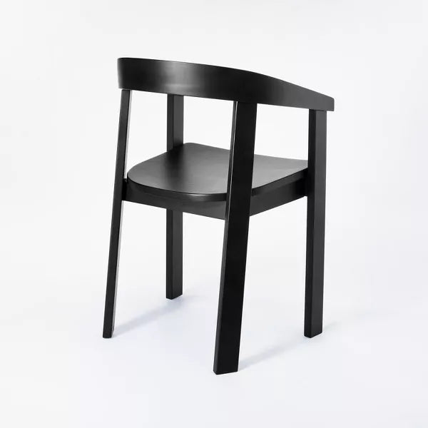 Terra Curved Back Solid Wood Dining Arm Chair - Black | Studio McGee x Threshold