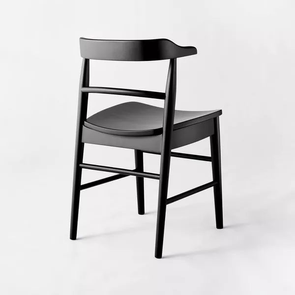 Kaysville Curved Back Wood Counter Height Barstool Black - Threshold designed with Studio McGee: Chic, Sturdy Frame, Footrest