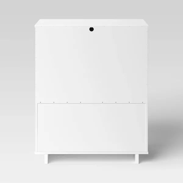 Modern White 4-Drawer Dresser with Laminated Finish and Anti-Tip Safety