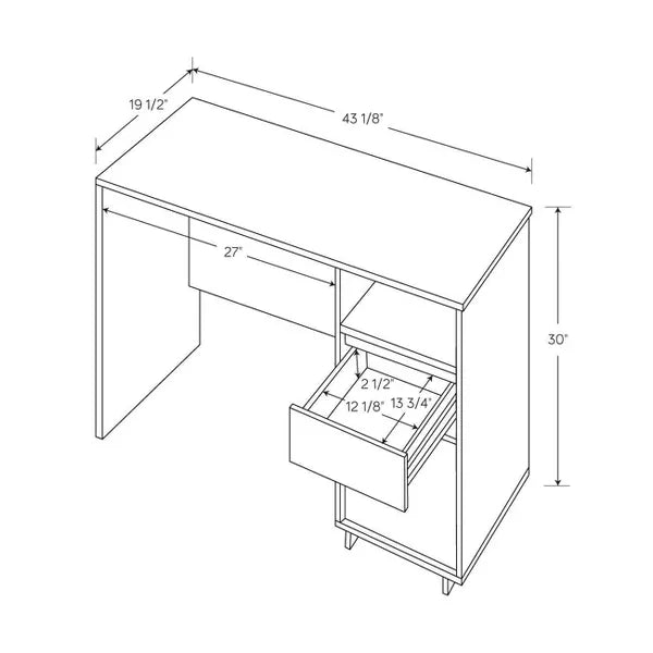 Writing Dorm Desk with Drawers White - Room Essentials