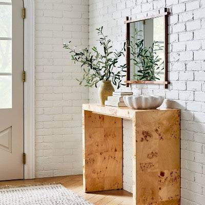 Ogden Burled Wood Console Table Brown (KD) - Threshold designed with Studio McGee: Entryway Furniture, Burlwood Accent