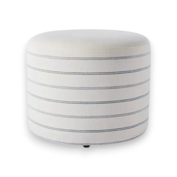 Upholstered Round Cube Ottoman – Soft Fabric Accent Seat - Yalz Store