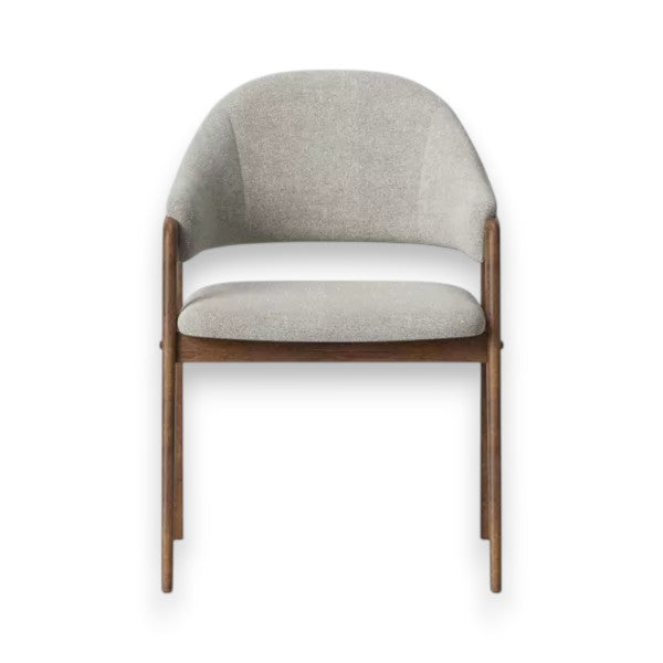 Ingleside Dark Gray Upholstered Dining Chair – Open Back, Modern Armrest, No Assembly - Yalz Store