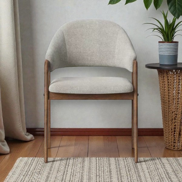 Ingleside Dark Gray Upholstered Dining Chair – Open Back, Modern Armrest, No Assembly - Yalz Store