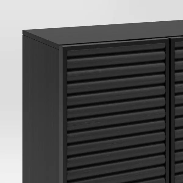 2 Door Fluted Accent Cabinet Black - Threshold