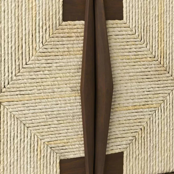 Withania 2 Door Cabinet - Threshold: Vintage Woven Accent, Wood Composite, Anti-Tip