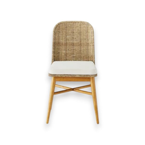 Juniper Woven Dining Chair with Cushion, Natural – Studio McGee Accent Chair - Yalz Store