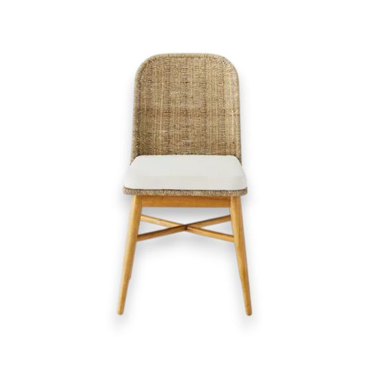 Juniper Woven Dining Chair with Cushion, Natural – Studio McGee Accent Chair - Yalz Store