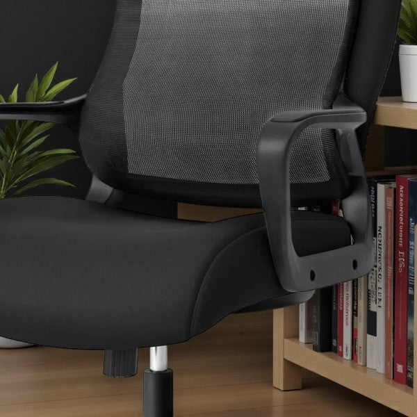 Comfort Dorm Office Chair Black - Room Essentials: Ergonomic, Adjustable, Mesh Back, 5-Wheel Base - Yalz Store