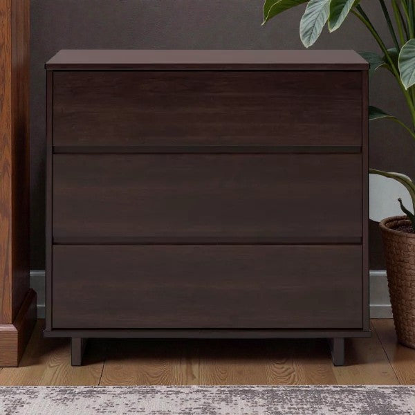Modern 3-Drawer Dorm Dresser – Espresso Finish, Compact Storage, CARB Certified - Yalz Store