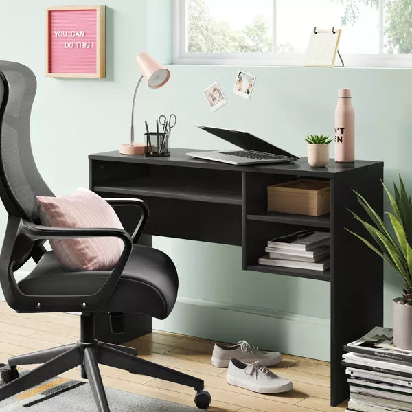 Comfort Dorm Office Chair Black - Room Essentials: Ergonomic, Adjustable, Mesh Back, 5-Wheel Base