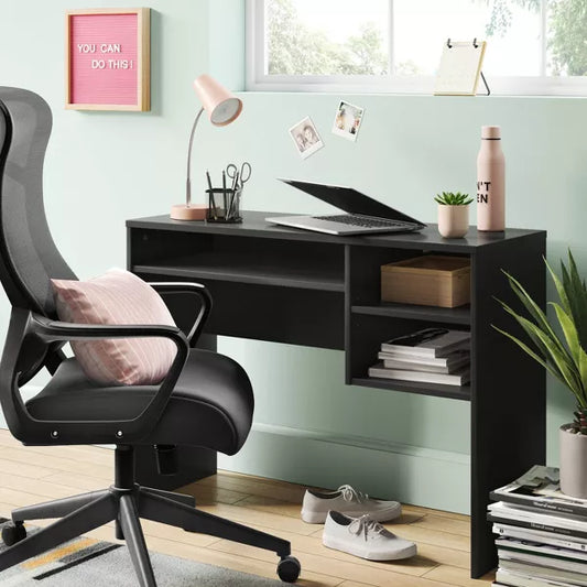 Comfort Dorm Office Chair Black - Room Essentials: Ergonomic, Adjustable, Mesh Back, 5-Wheel Base