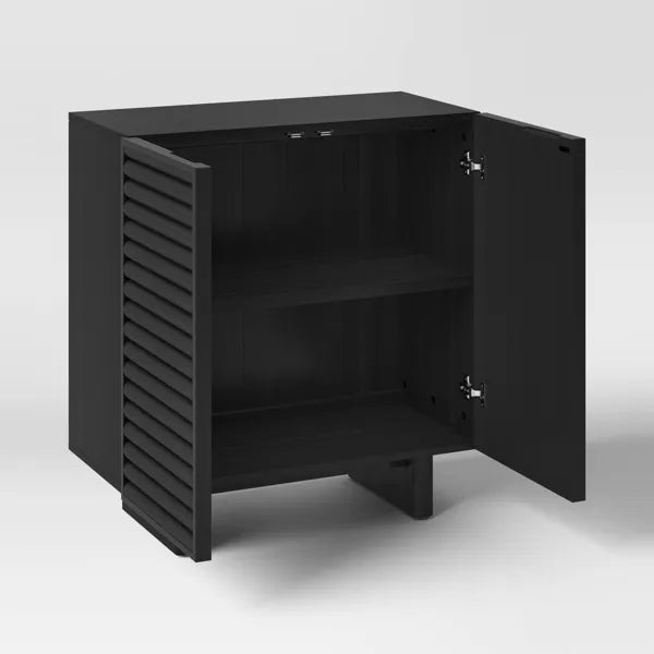 2 Door Fluted Accent Cabinet Black - Threshold