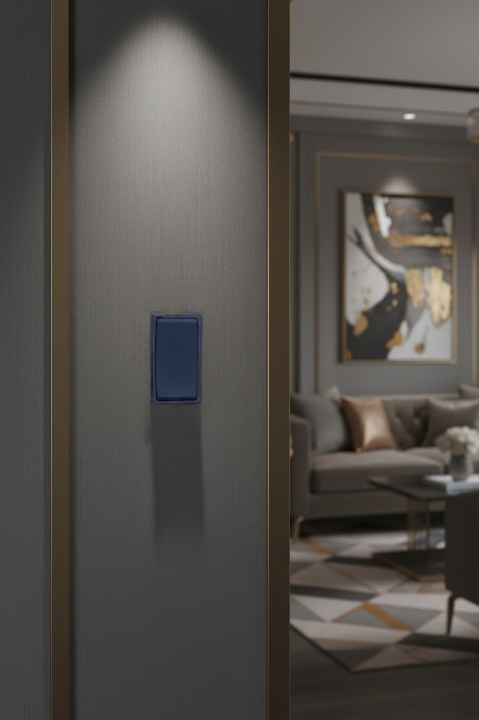 3-Way Decorator Light Switch, 15 Amp 120/277V Rocker Switch for Multi-Location Control, Renu Style Wall Switch, Rich Navy