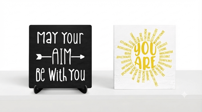 Wooden Desk Sign Bundle – Inspirational Home & Office Decor