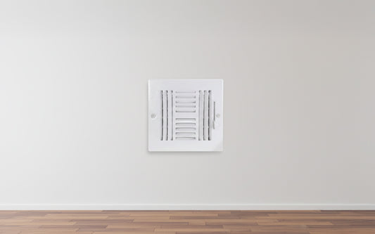 Air Vent Cover 6 x 6 Inch – Four-Way HVAC Register for Wall or Ceiling, Steel Construction, White - Yalz Store