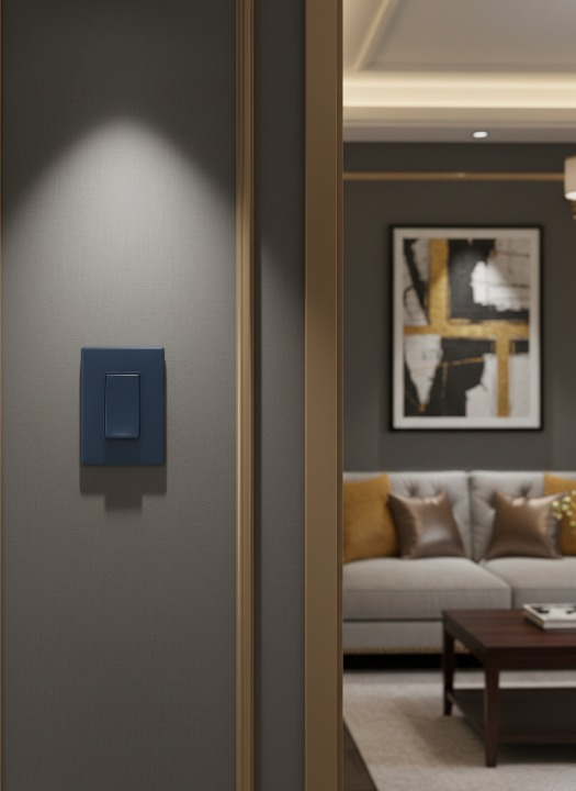 3-Way Decorator Light Switch, 15 Amp 120/277V Rocker Switch for Multi-Location Control, Renu Style Wall Switch, Rich Navy