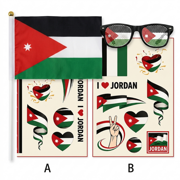World Cup Fan Kit 3PCS Set Flag Glasses & 5 Tattoo Sheets