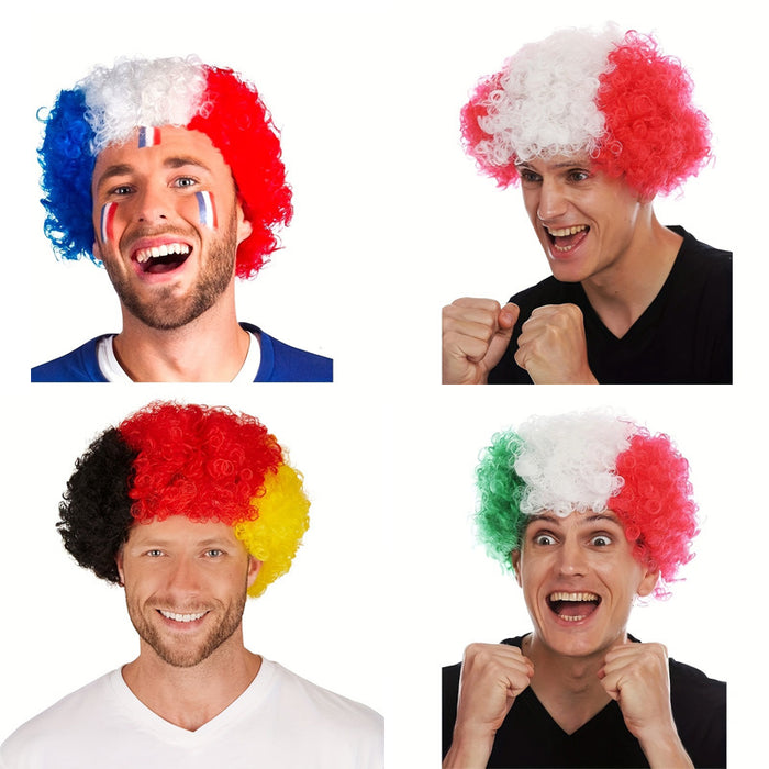 Football Fan Synthetic Hair with National Flag Colors