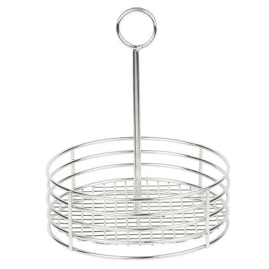 Stainless Steel Round Condiment Caddy with Handle - Yalz Store