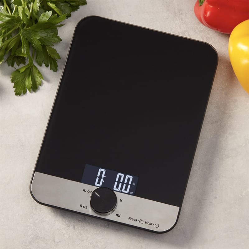 Digital Glass Top Kitchen Food Scale – Black Stainless Steel - Yalz Store
