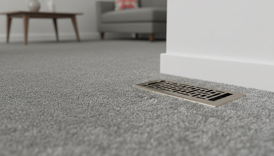 4x14 Inch Floor Register – Oriental Style Steel Plated Vent Grate, Bright Brass Finish, Decorative HVAC Cover (1-Pack) - Yalz Store