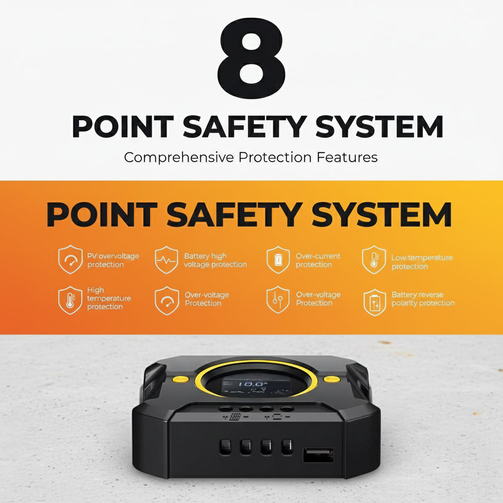 10A PWM Solar Charge Controller – 12V / 24V with Display & USB Port - Yalz Store