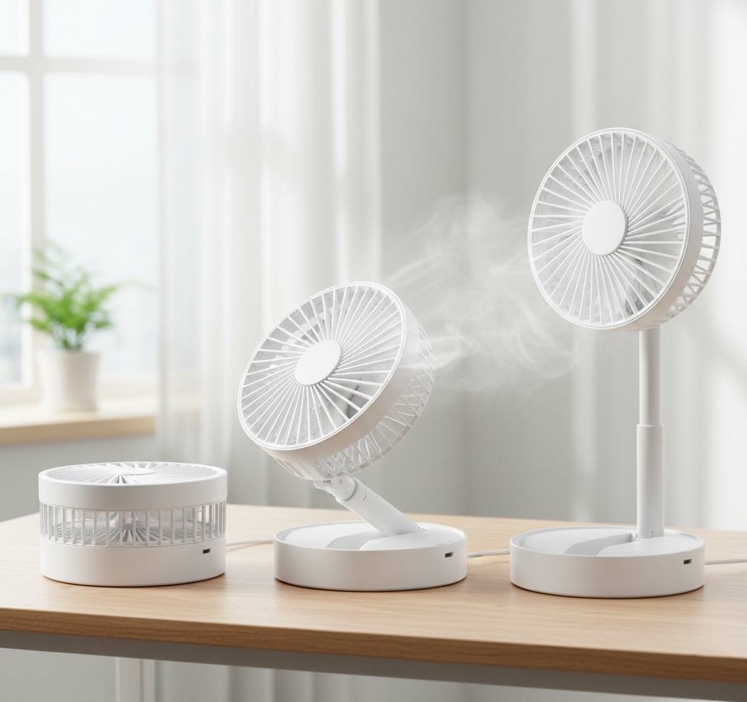 12″ Collapsible Cordless Fan – USB & Battery Powered, 2-Speed - Yalz Store