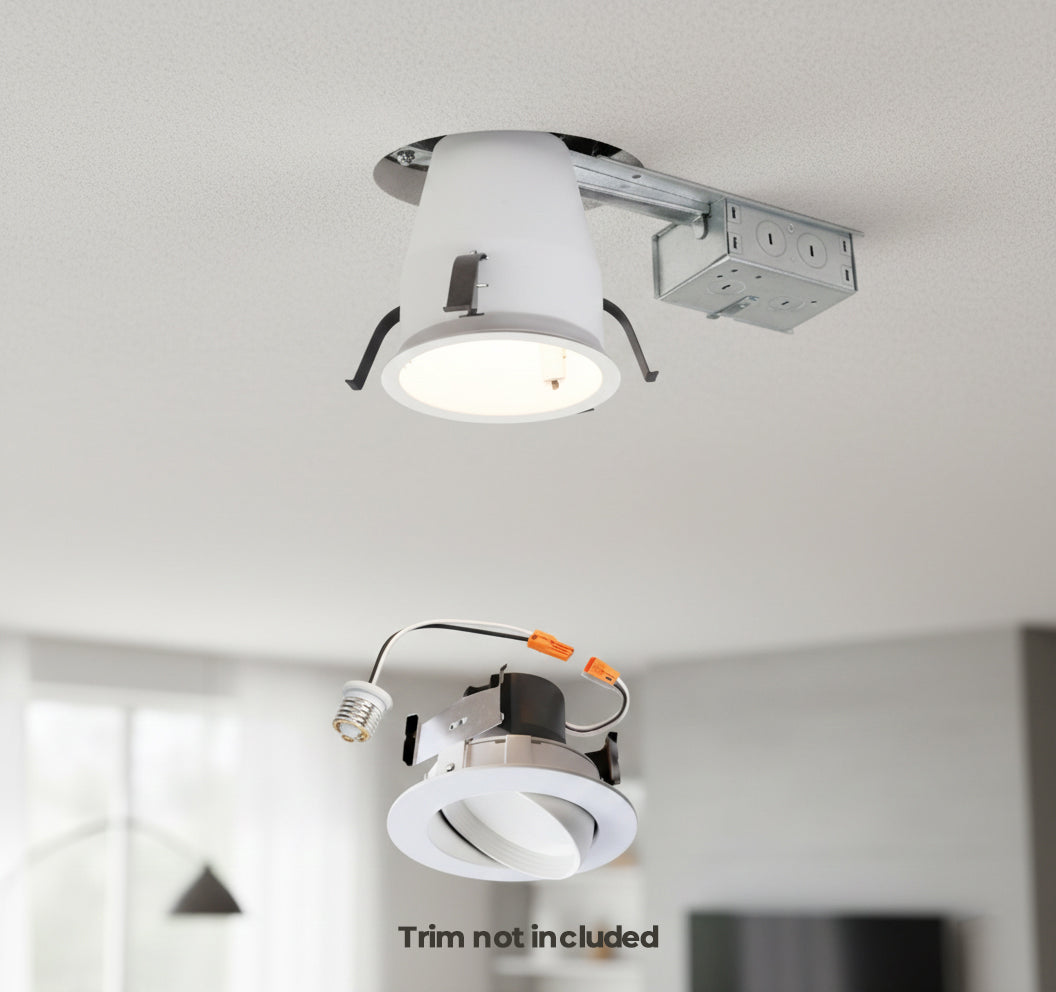 Air-Tight Shallow Recessed Light Housing – Non-IC Remodel Can for Existing Ceilings, 120V - Yalz Store