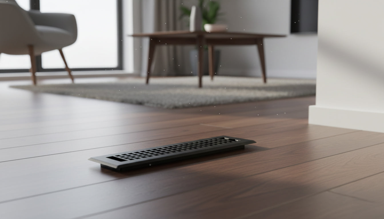 2x12 Inch Floor Vent Register – Heavy-Duty Steel HVAC Floor Grille, Rust-Resistant Black Finish - Yalz Store