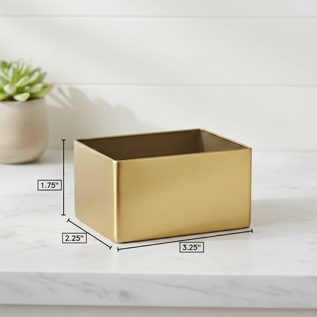 Rectangular Gold Sugar Packet Holder – Satin Finish - Yalz Store