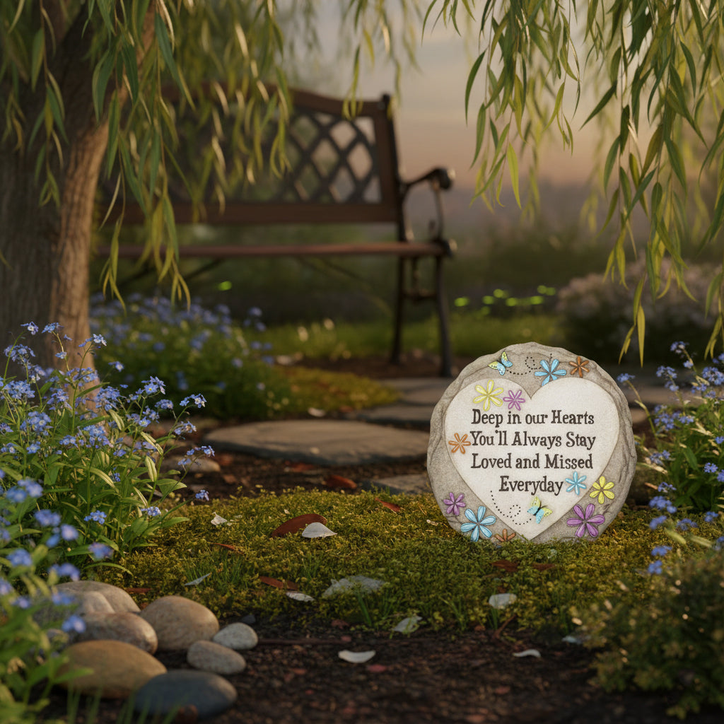 Memorial Garden Stone – “Loved and Missed Everyday” - Yalz Store
