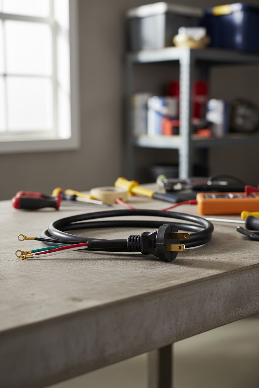 Electric Dryer Replacement Power Cord – 4 ft, 10/3, 30 Amp, 125/250V