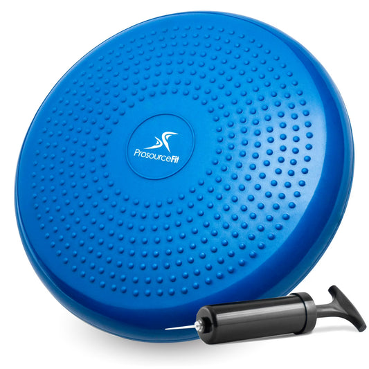 ProsourceFit Core Balance Disc Trainer, 14â€ Diameter with Pump for Improving Posture, Fitness, Stability, Blue