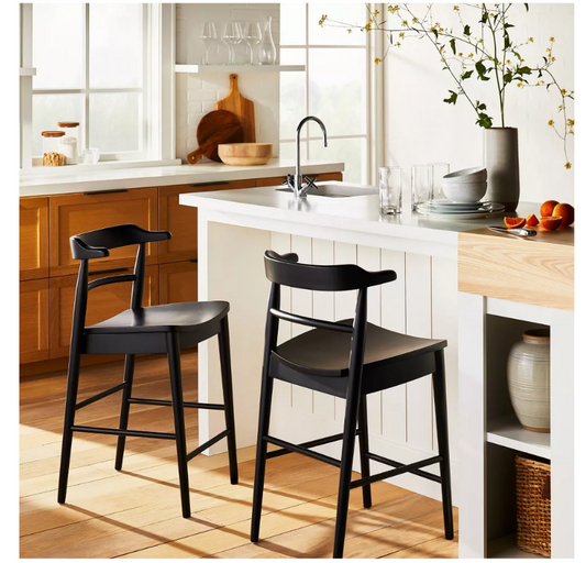 Kaysville Curved Back Wood Counter Height Barstool - Threshold™ designed with Studio McGee - Yalz Store