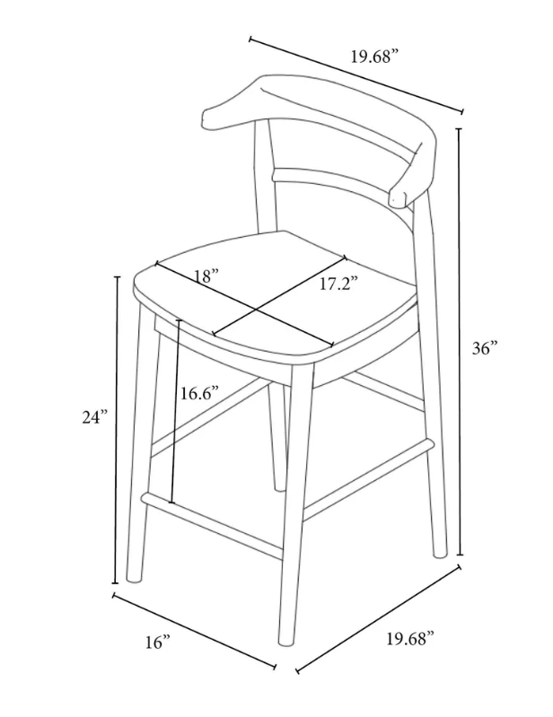 Kaysville Curved Back Wood Counter Height Barstool - Threshold™ designed with Studio McGee - Yalz Store