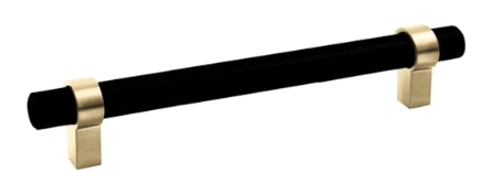 Emery Cabinet Pulls, 5-Pack, 5-1/16-inch (128 mm) Center to Center Drawer Pulls, Modern Kitchen Handles, Matte Black and Satin Gold, 189423-BGD - Yalz Store