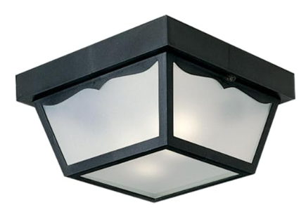 2-Light Indoor and Outdoor Flush Mount Ceiling Light, Interior and Exterior Ceiling-Mount Light Fixture for Porch Light, Patios, Garages, Hallways, Non-Metal, 10-1/4" by 5-1/2", Black - Yalz Store