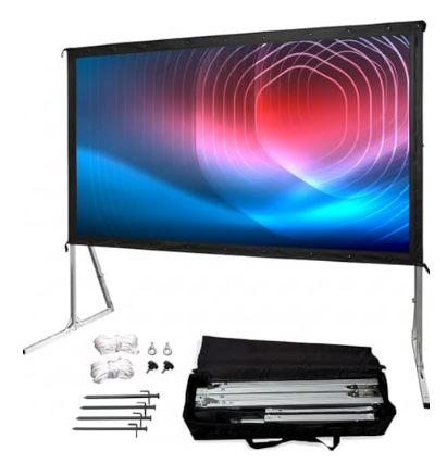 120-Inch Outdoor & Indoor Projector Screen – 16:9 Foldable Portable Screen for Front and Rear Projection – 4K/8K Ultra HD, HDR, Active 3D Ready – Yard Setup, Home Theater, Events - Yalz Store