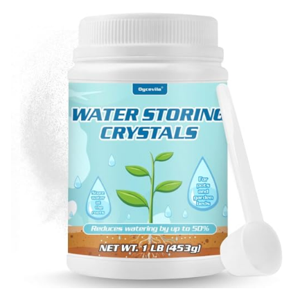 1LB Water-Storing Crystals for Plants – Soil Moisture Retention Polymer with Measuring Spoon – Water Gel for Indoor & Outdoor Gardening - Yalz Store
