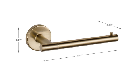 (1-Pack) Toilet Paper Holder Champagne Bronze Tissue Roll Holder for Bathroom Organization and Storage Single Post Toilet Tissue Holder Wall Bathroom Accessories 75950-CZ - Yalz Store