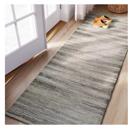 2'4"x7' Runner Woven Rug Gray - Threshold: Handmade Multi-Stripe Flat Pile, Jute– Limited Time Offer – Free Shipping USA - Yalz Store