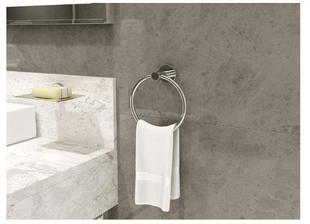 353TR-BBZ Dia Wall-Mounted Towel Ring in Brushed Bronze - Yalz Store