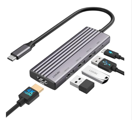 5-in-1 USB-C Hub Adapter – USB-C to 4K HDMI, 100W PD Charging, 3X USB 3.0 Ports – Compatible with MacBook Pro/Air, iMac, Dell, HP, ASUS, Acer & Tablets - Yalz Store