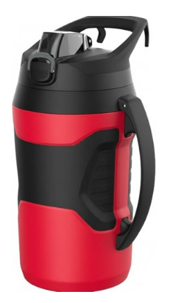 64oz Insulated Water Bottle, Half Gallon Sports Jug with Handle, Red, Leak-Resistant with Fence Hook - Yalz Store