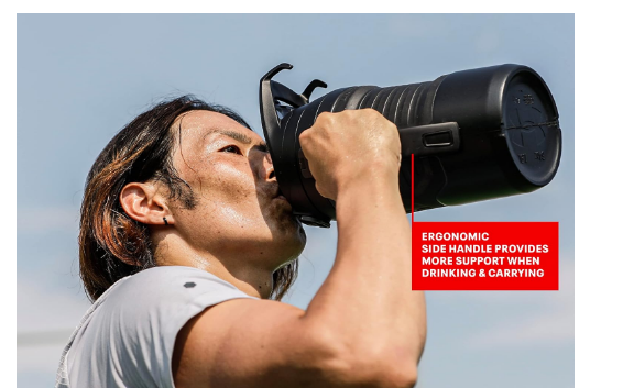 64oz Insulated Water Bottle, Half Gallon Sports Jug with Handle, Red, Leak-Resistant with Fence Hook - Yalz Store