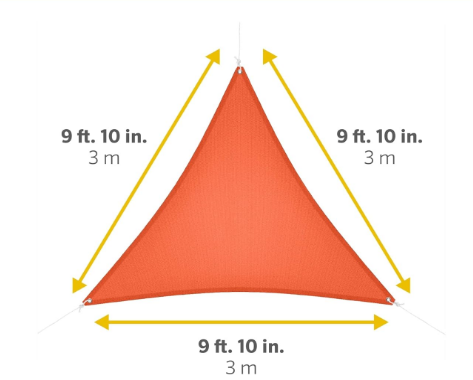 9'10" Party Shade Sail, Triangle - Orange - Yalz Store